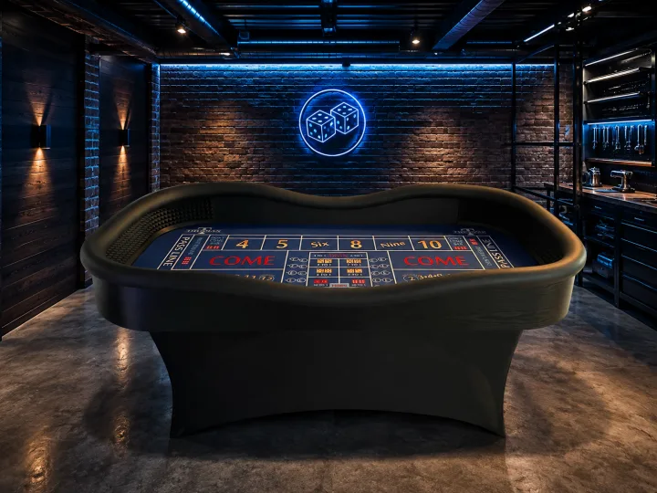 Blue Diamond Craps Table with Folding Legs