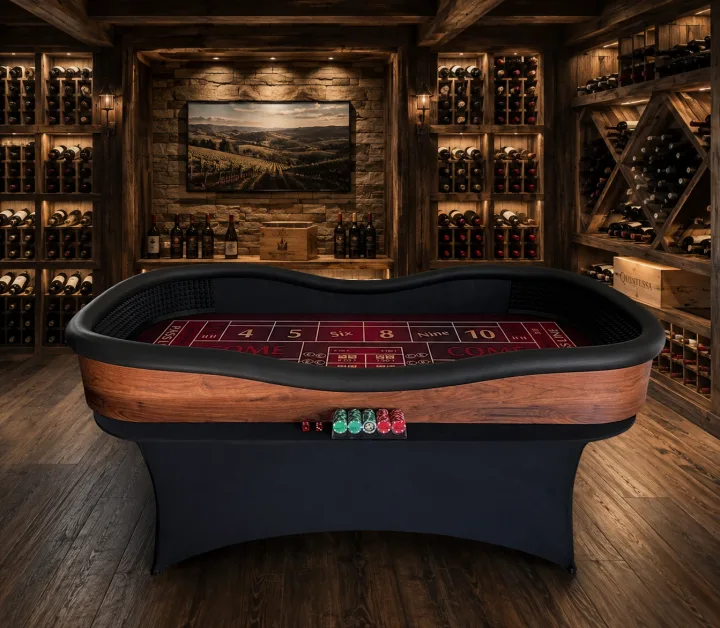 Chardonnay Craps Table with Drink Ledge