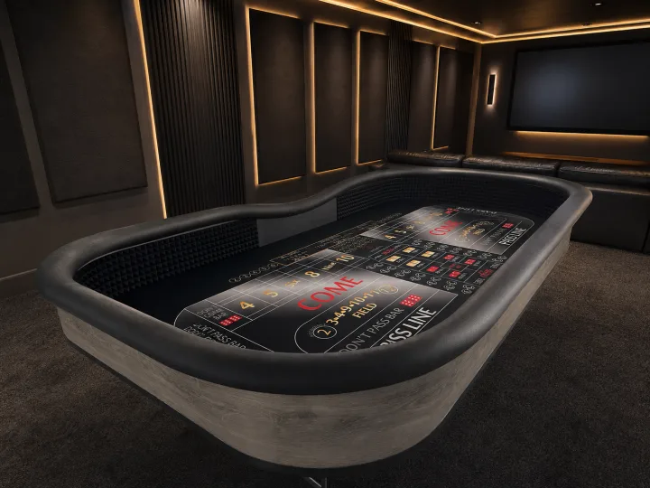Gray 88-Inch Craps Table with ATS Layout
