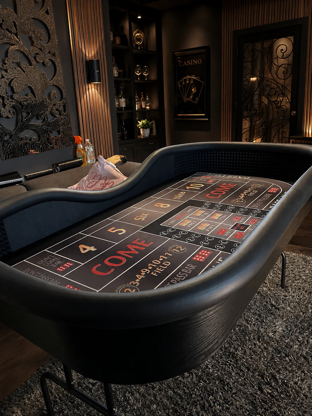 Midnight Craps Table with Diamond Walls