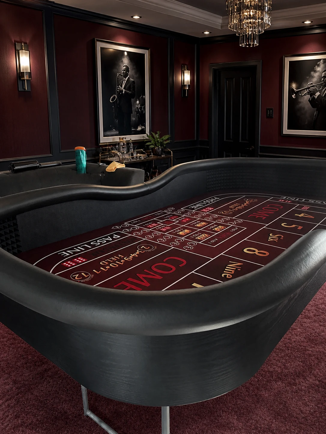 Sharp Burgundy Craps Table