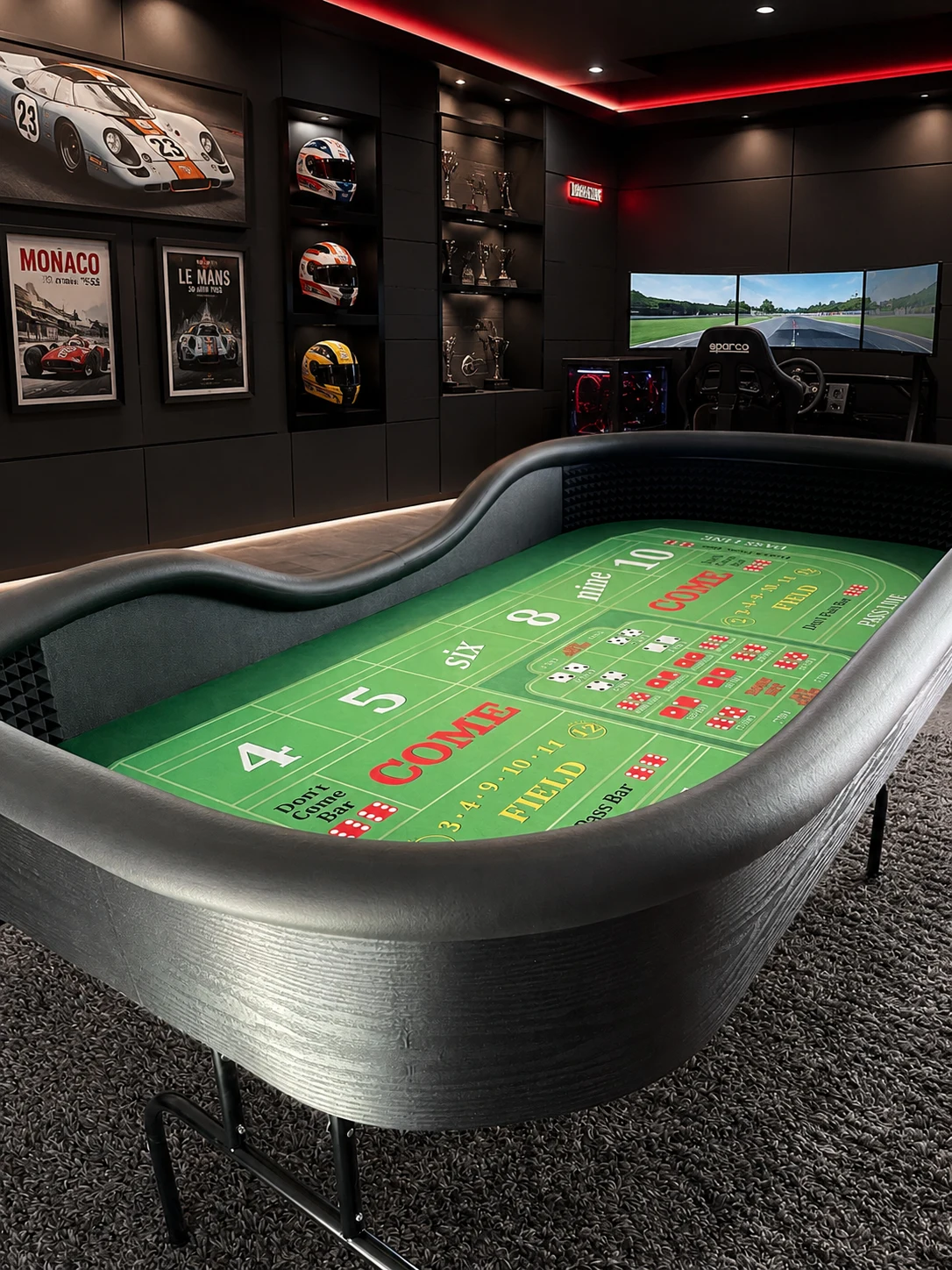 Sharp Craps Table with Green Felt
