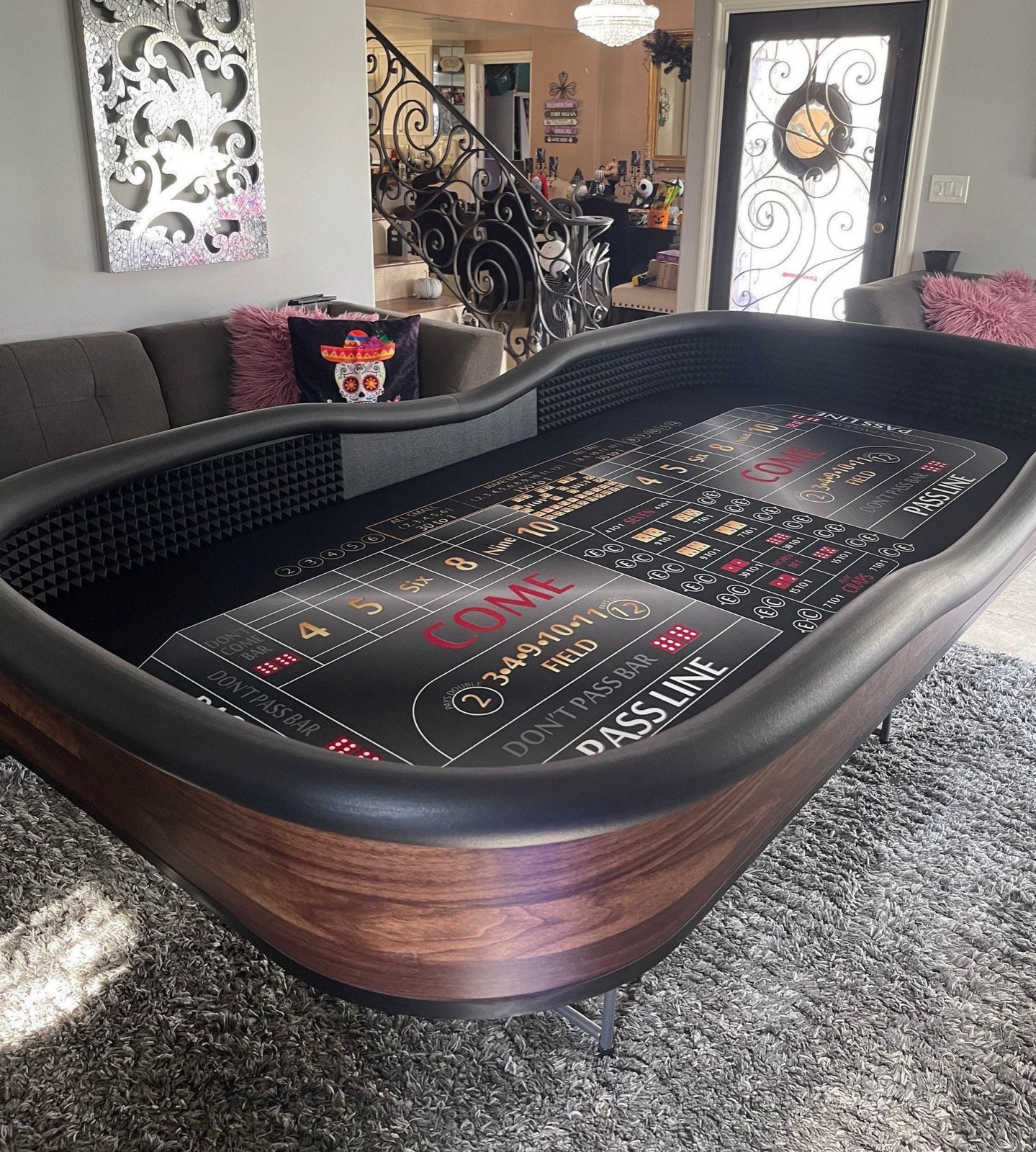 Photo 2 of 7½-Foot Wood Craps Table with ATS Layout