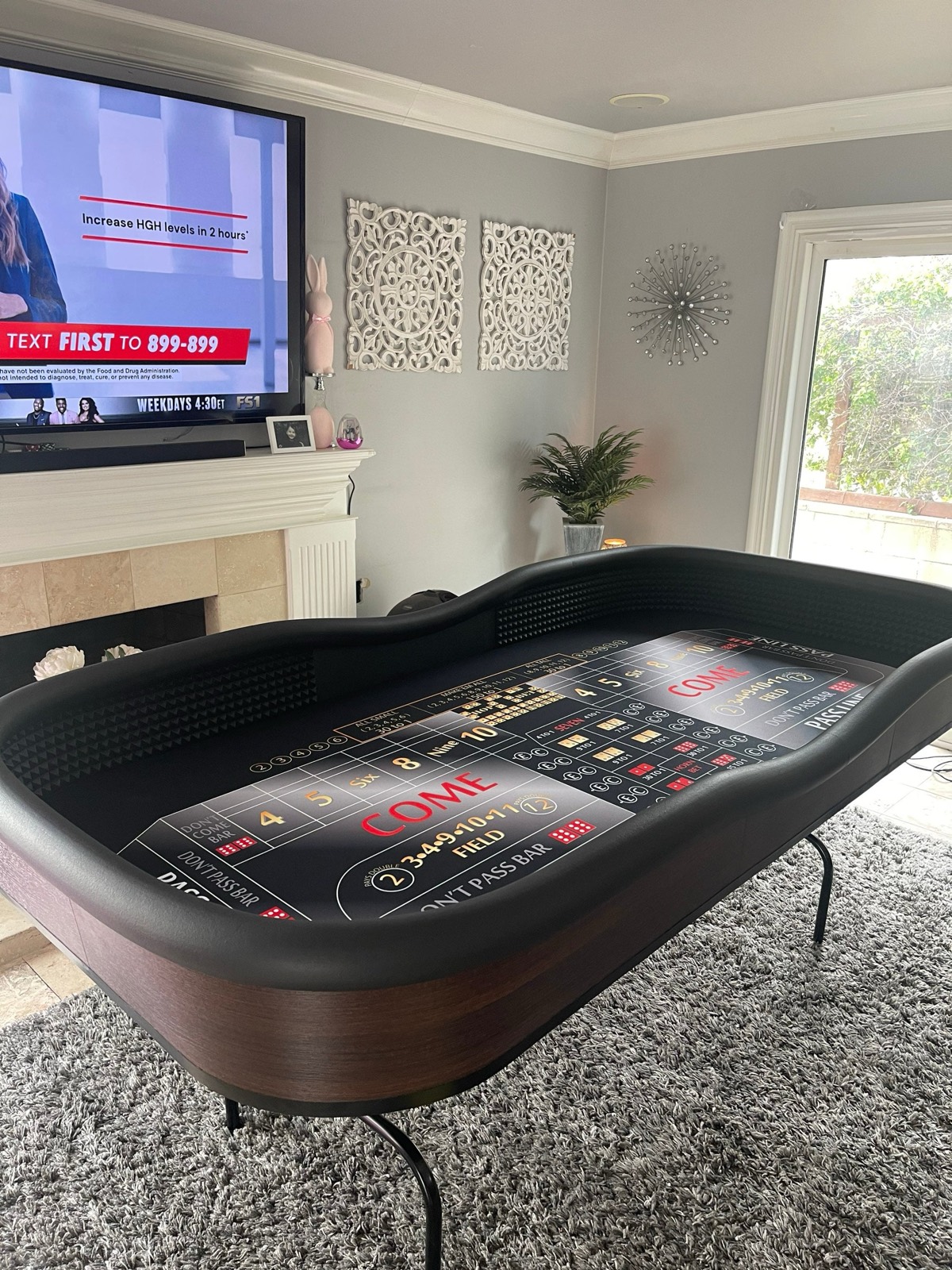 Photo 3 of 7½-Foot Wood Craps Table with ATS Layout
