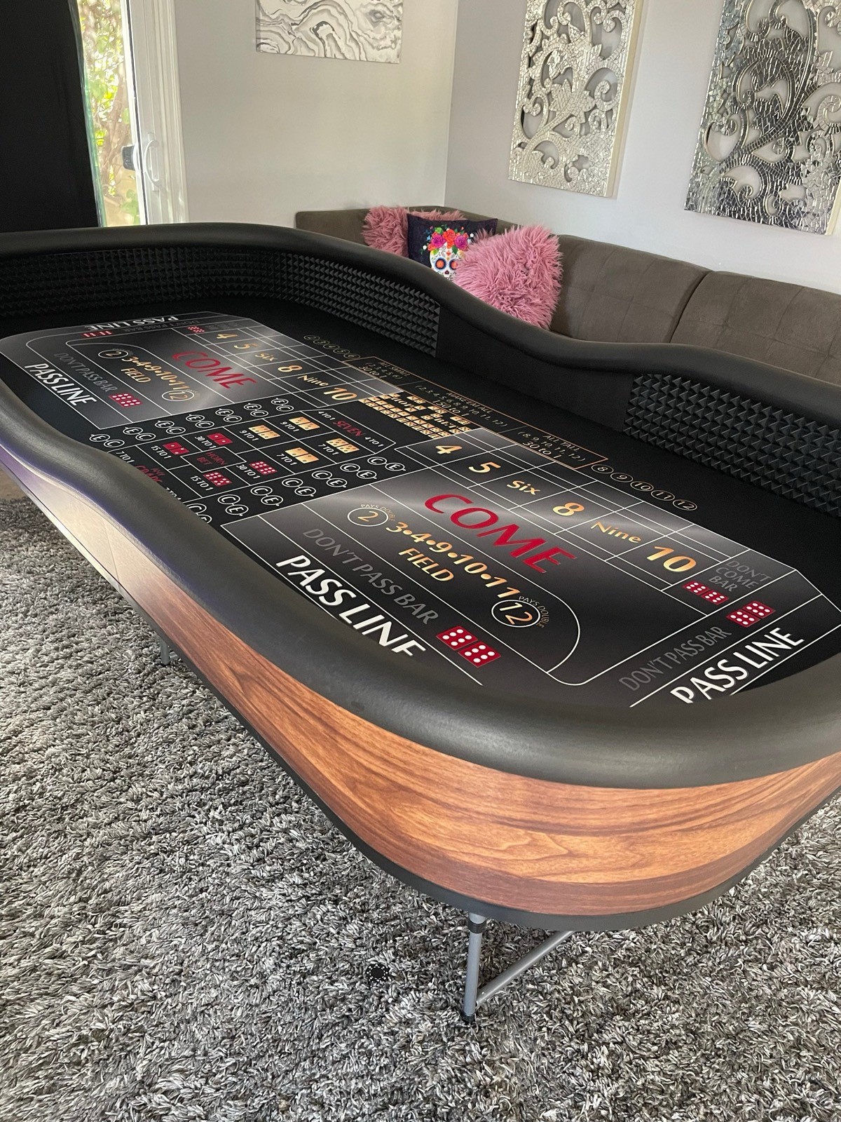 Photo 5 of 7½-Foot Wood Craps Table with ATS Layout