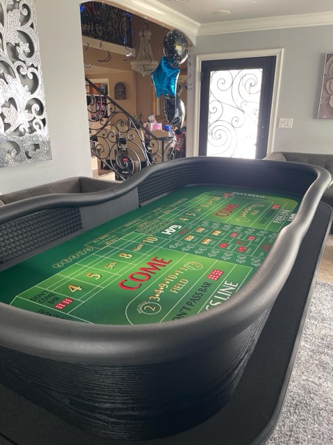 Photo 1 of 8-Foot Green Craps Table with Black Walls