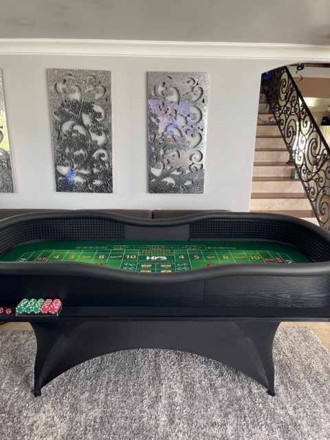 Photo 4 of 8-Foot Green Craps Table with Black Walls