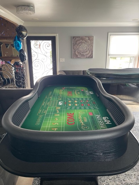 Photo 7 of 8-Foot Green Craps Table with Black Walls