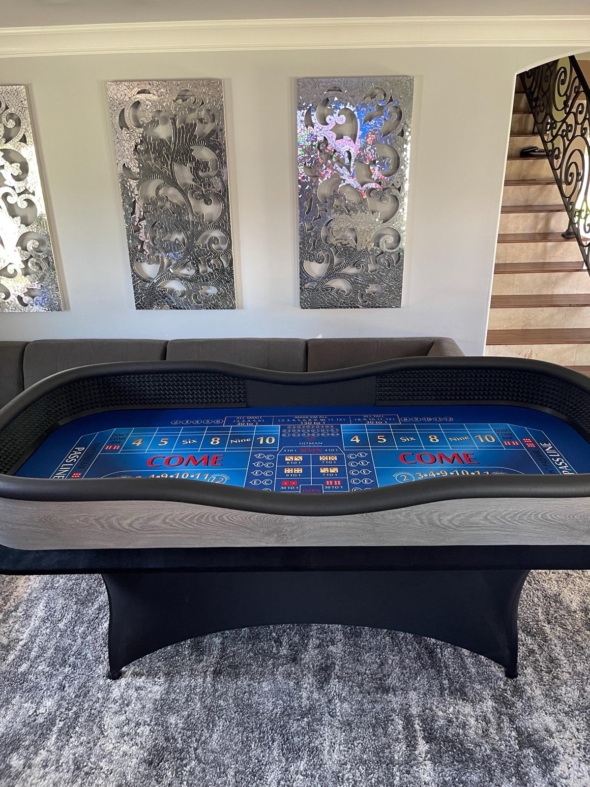 Photo 8 of 94-Inch Blue Craps Table with ATS Layout