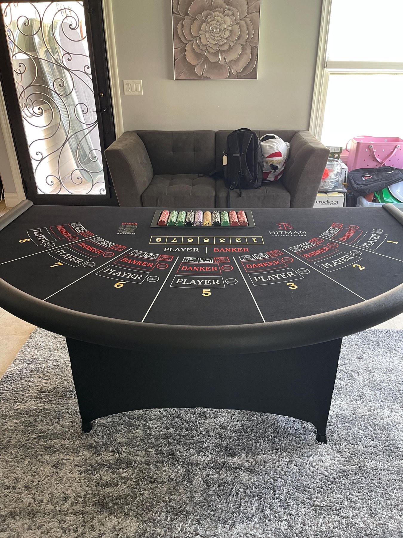 Photo 2 of Black Baccarat Table with Folding Legs