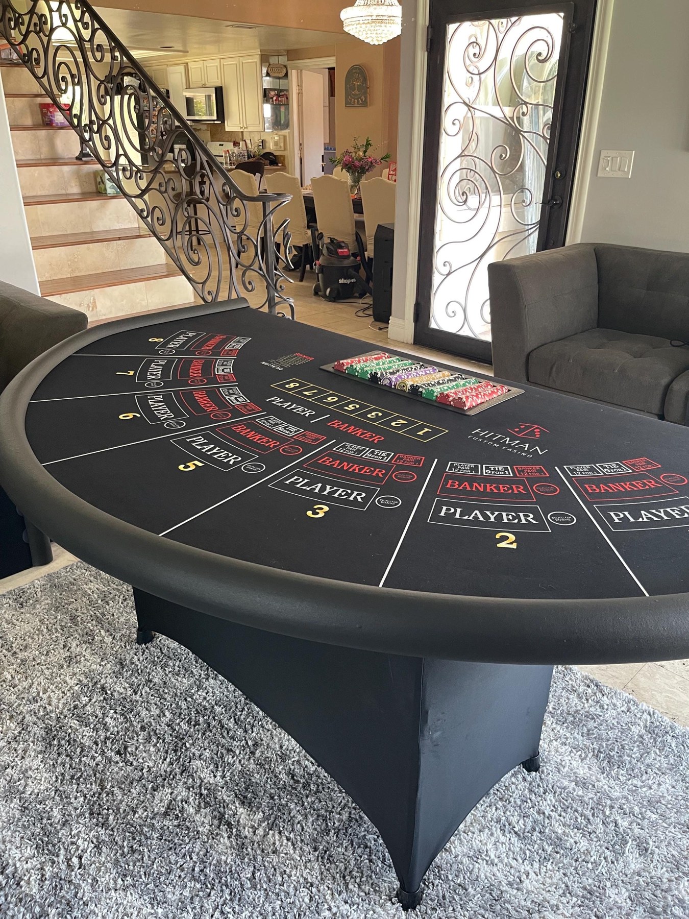 Photo 3 of Black Baccarat Table with Folding Legs