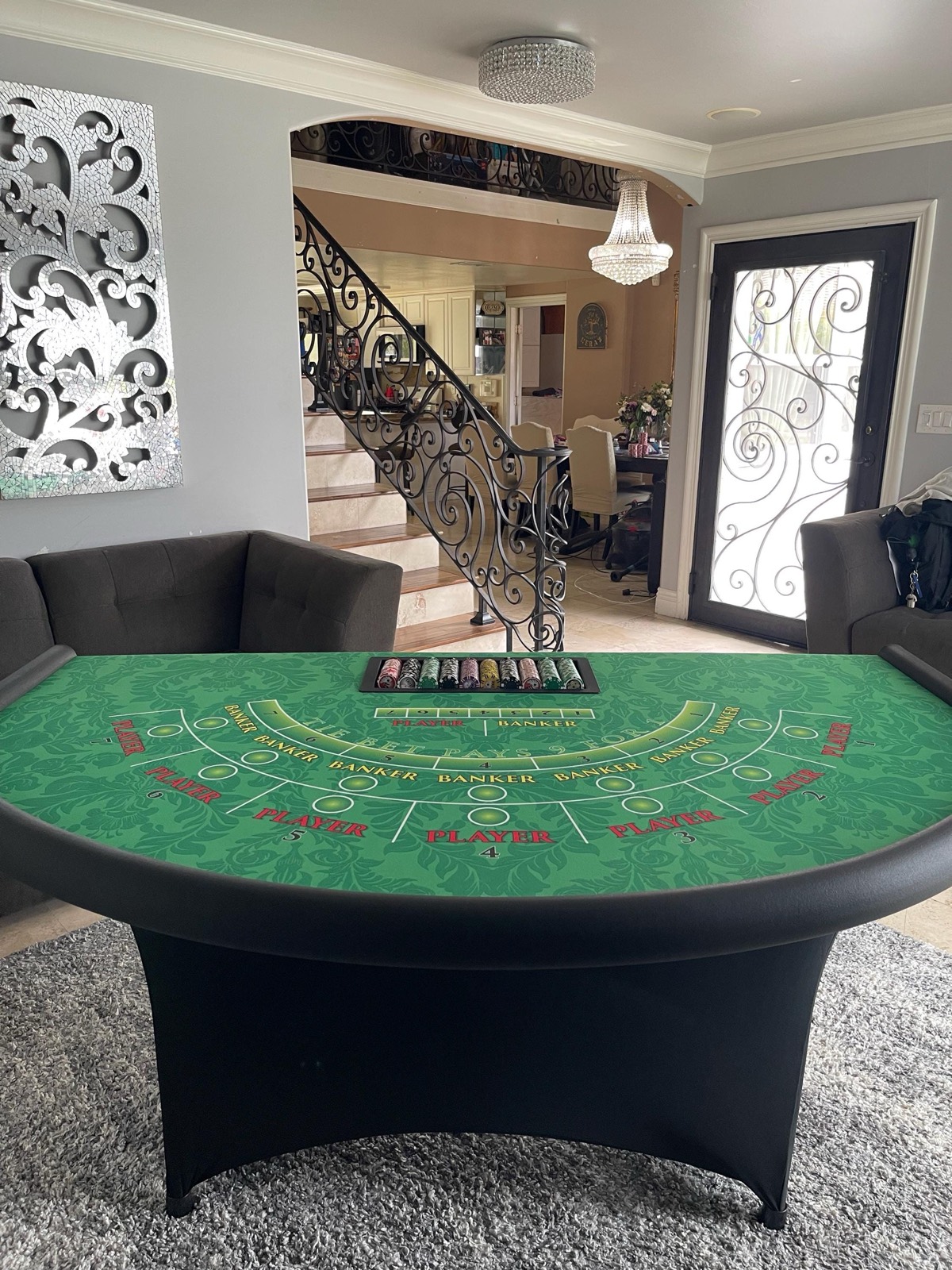 Photo 2 of Green Baccarat Table with Folding Legs