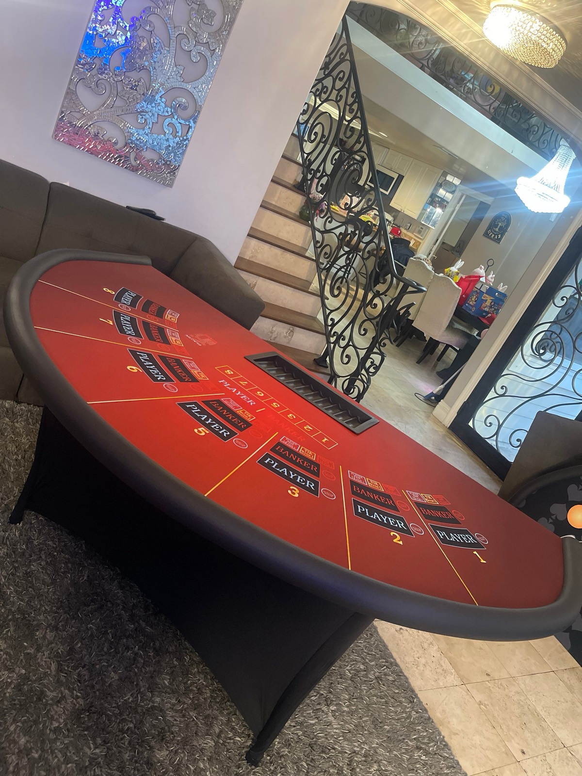 Photo 2 of Red Baccarat Table with Folding Legs