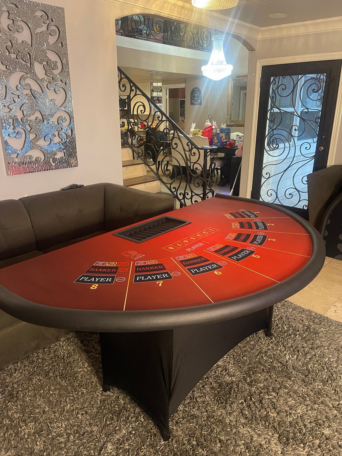 Photo 4 of Red Baccarat Table with Folding Legs