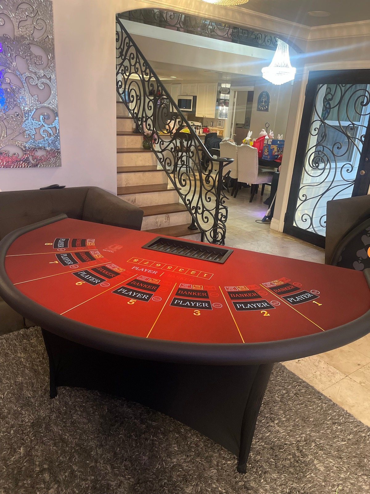 Photo 6 of Red Baccarat Table with Folding Legs