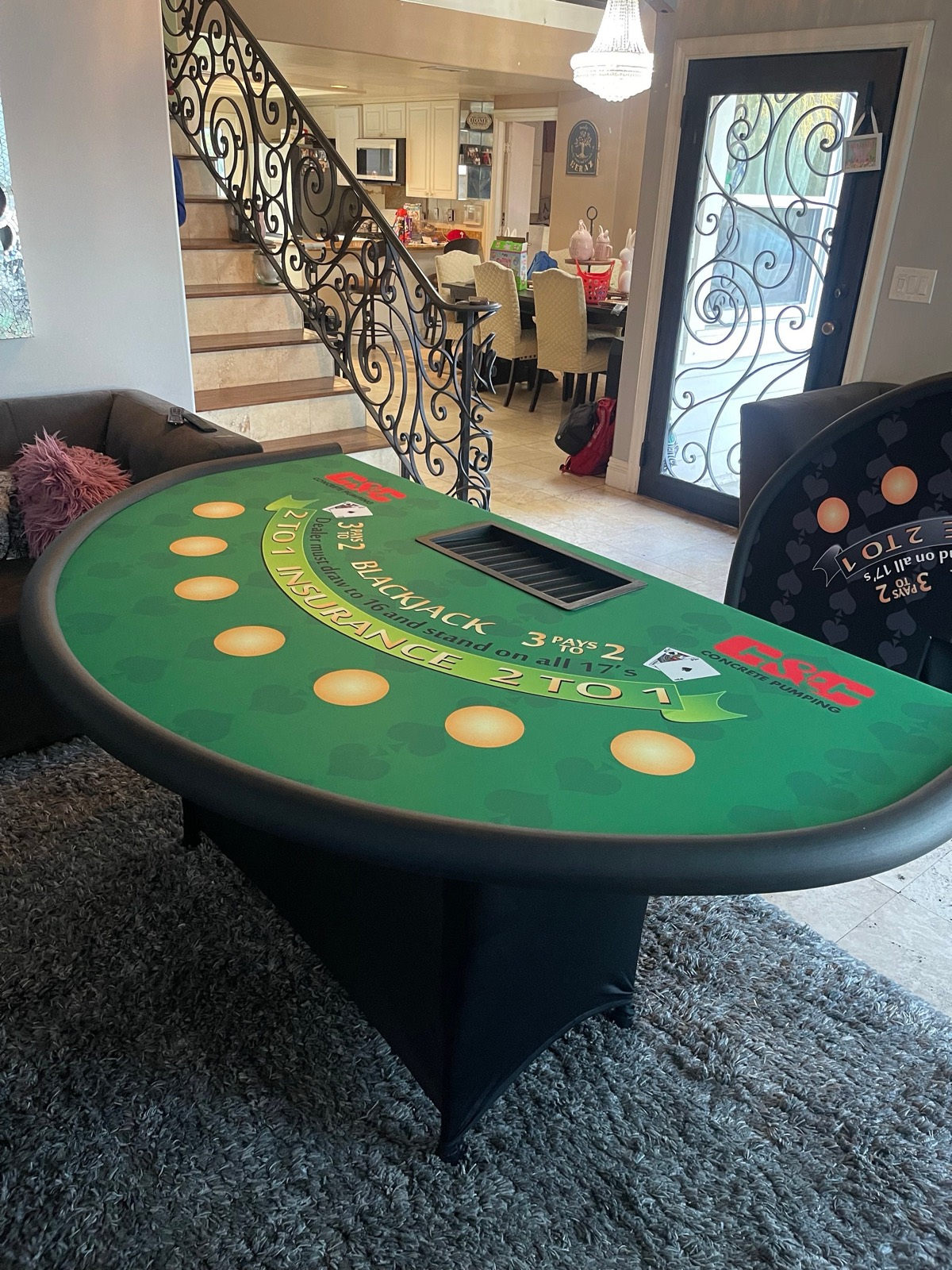 Photo 3 of Green Blackjack Table with Folding Legs