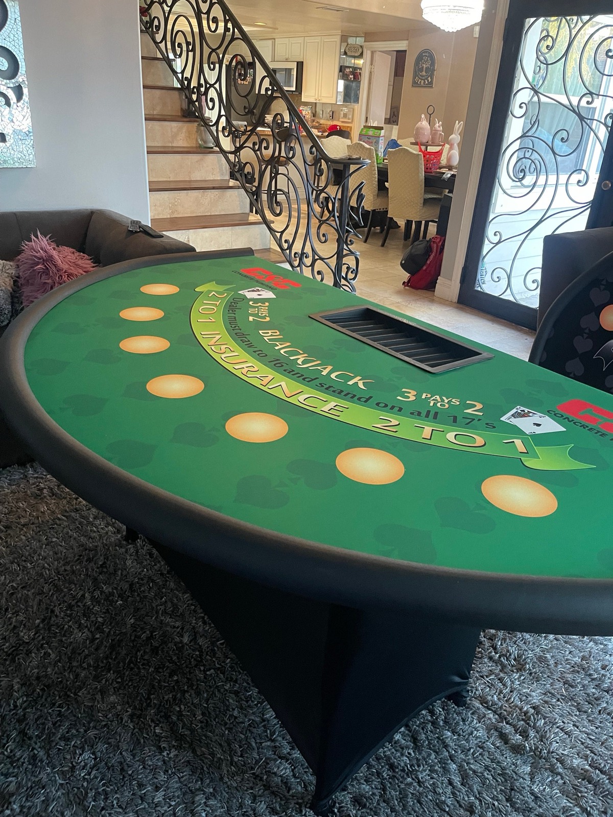 Photo 6 of Green Blackjack Table with Folding Legs