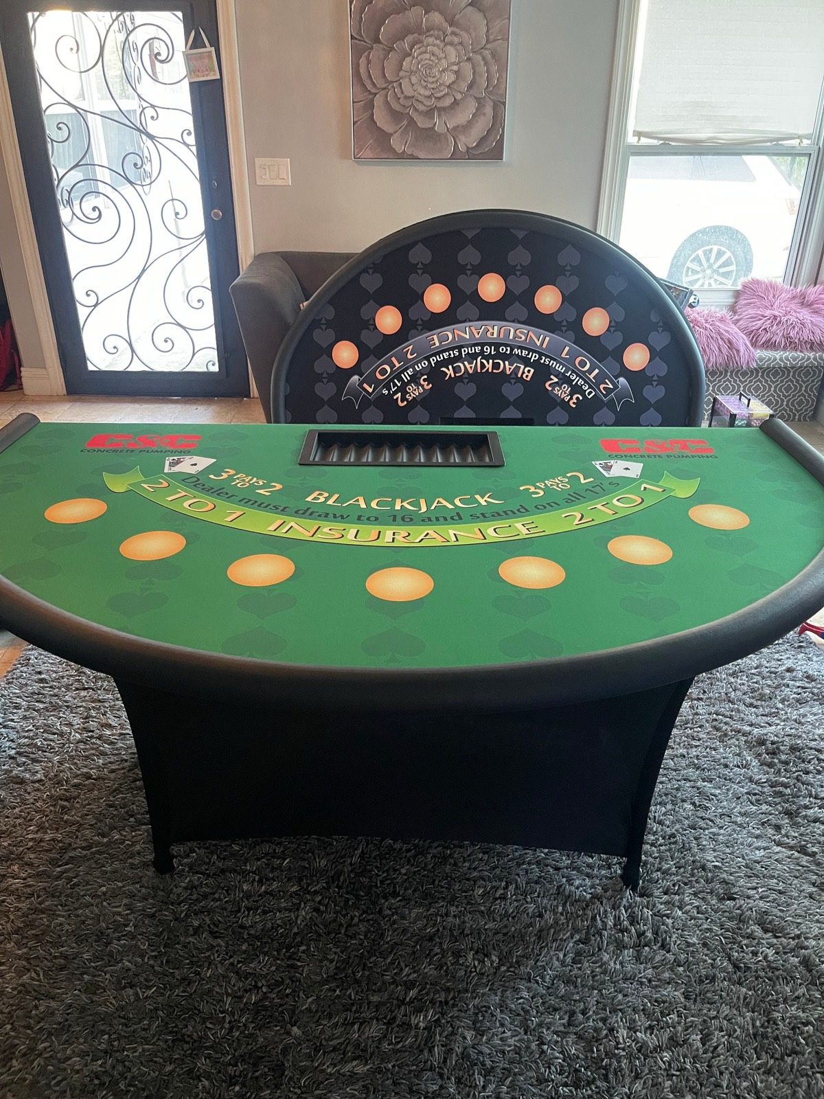 Photo 8 of Green Blackjack Table with Folding Legs