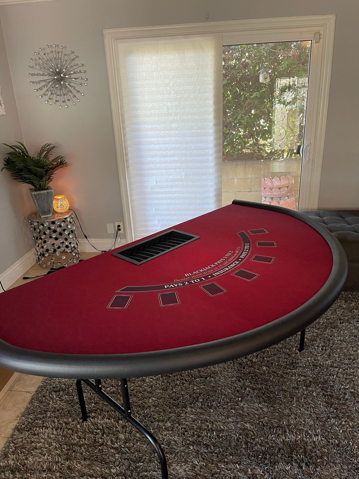 Photo 3 of Red Blackjack Table with Folding Legs