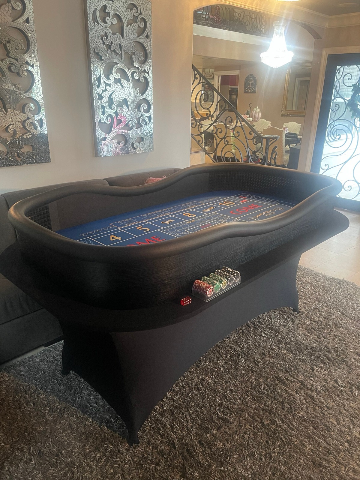 Photo 2 of Blue ATS and Hop Bets Craps Table with Drink Ledge
