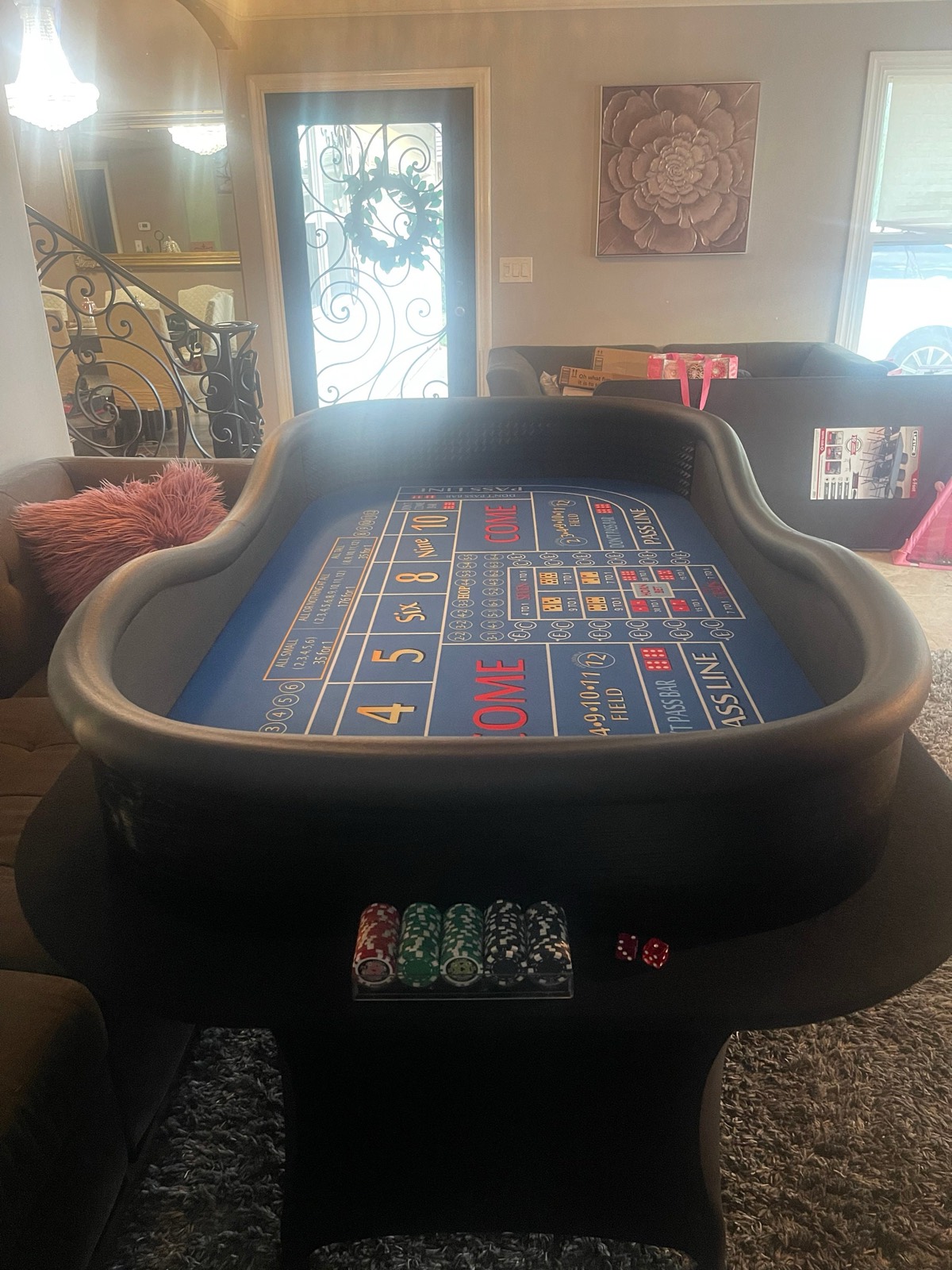 Photo 4 of Blue ATS and Hop Bets Craps Table with Drink Ledge
