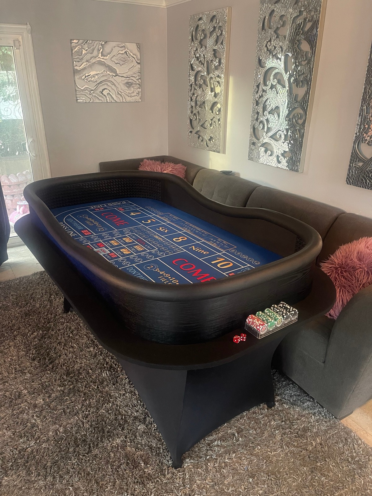 Photo 5 of Blue ATS and Hop Bets Craps Table with Drink Ledge