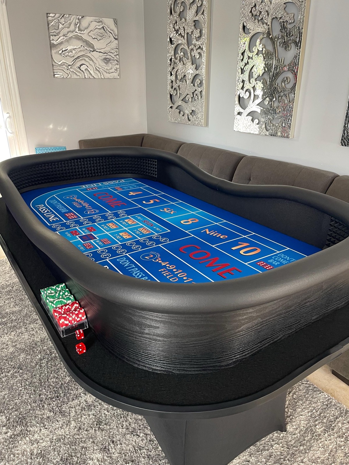 Photo 3 of Blue Craps Table with Drink Ledge