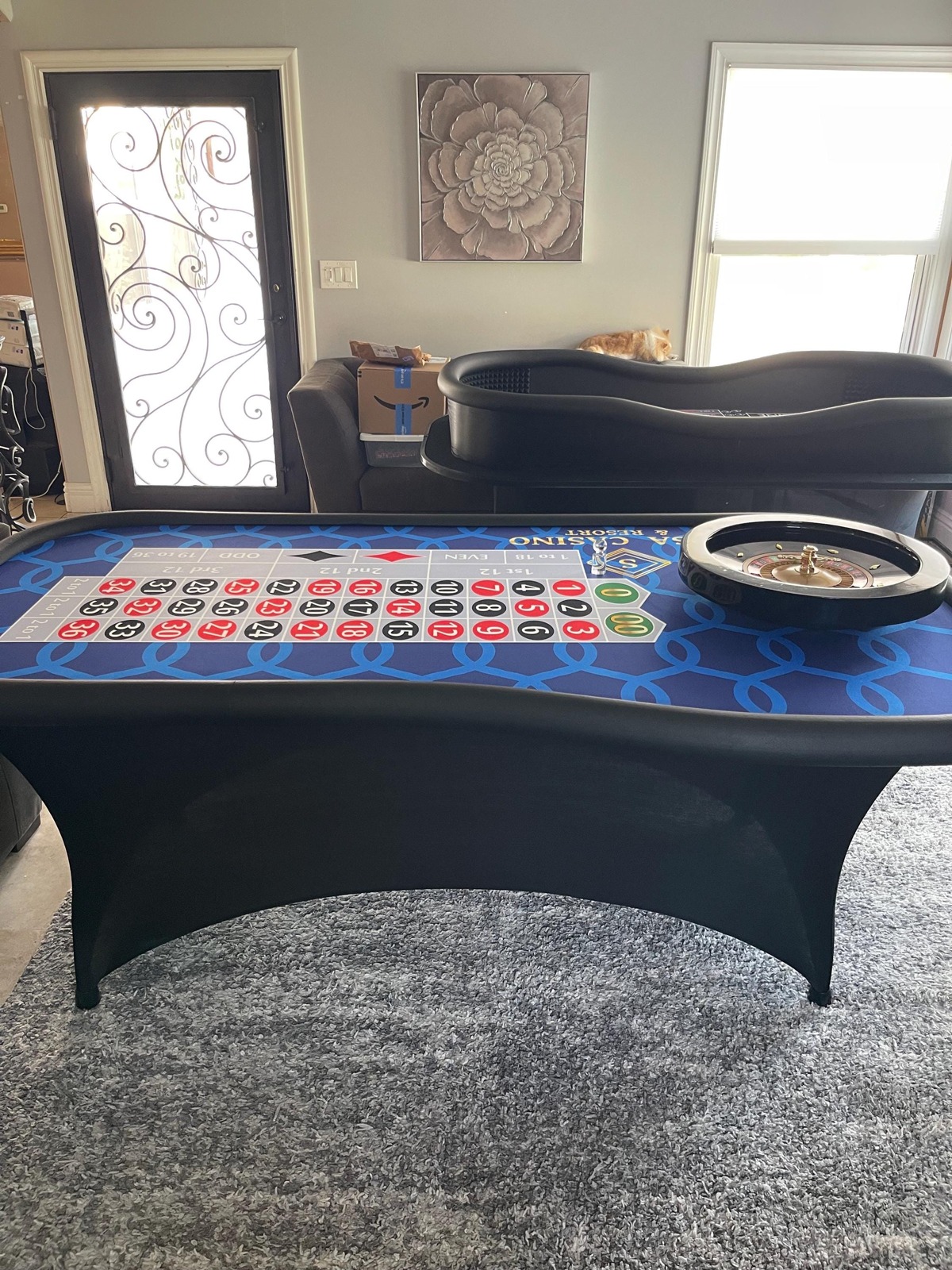 Photo 7 of Blue Patterned Roulette Table with 20-Inch Wheel