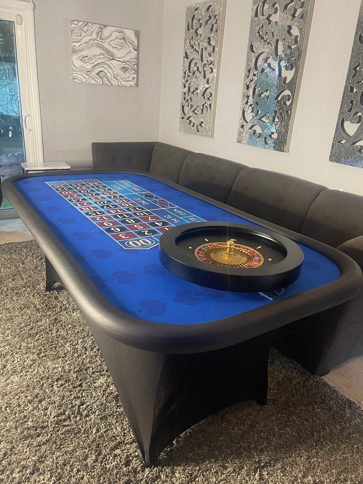 Photo 3 of Blue Roulette Table with 20-Inch Wheel