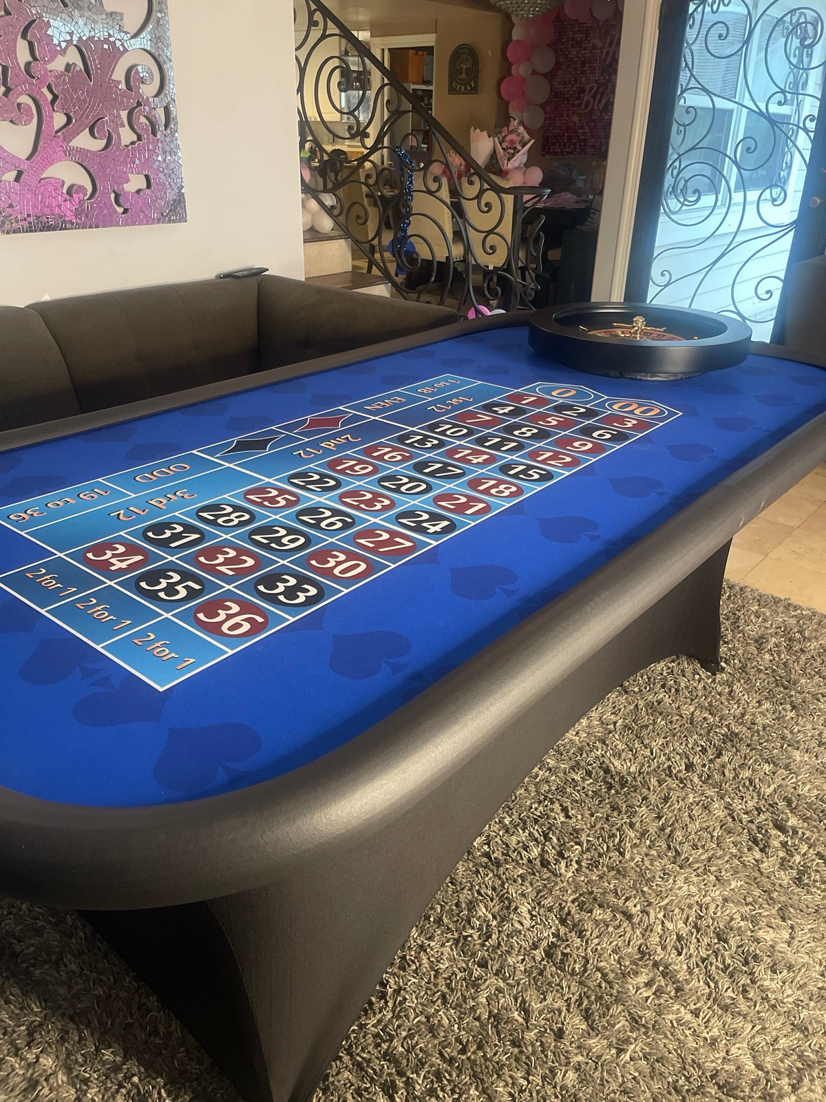 Photo 7 of Blue Roulette Table with 20-Inch Wheel