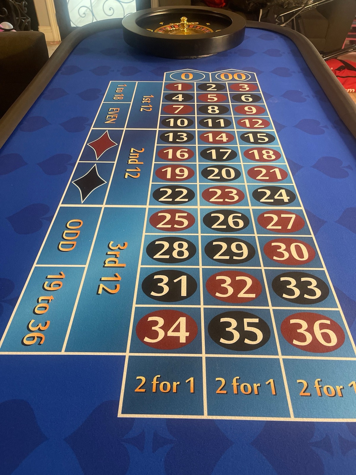 Photo 8 of Blue Roulette Table with 20-Inch Wheel