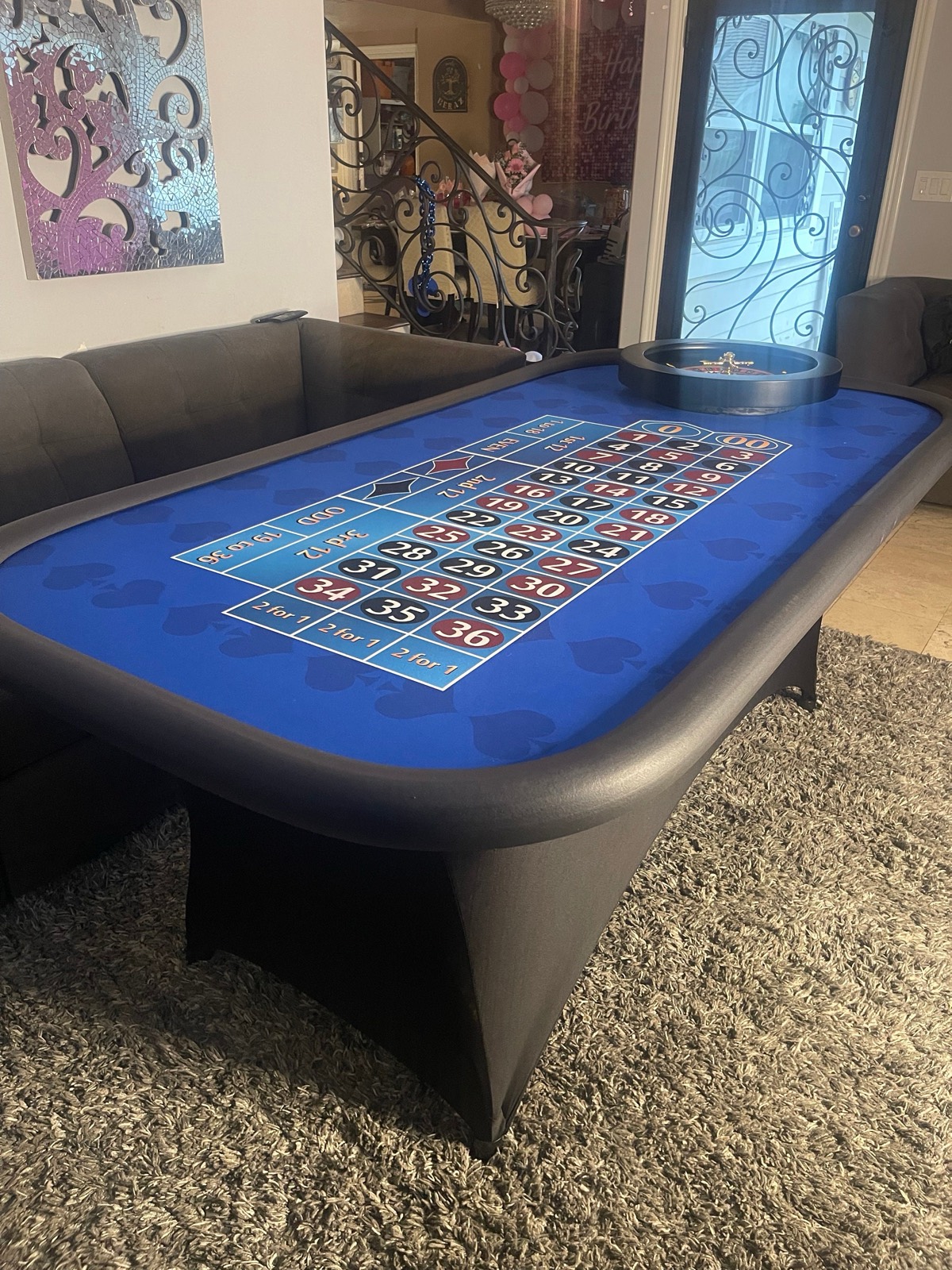 Photo 9 of Blue Roulette Table with 20-Inch Wheel