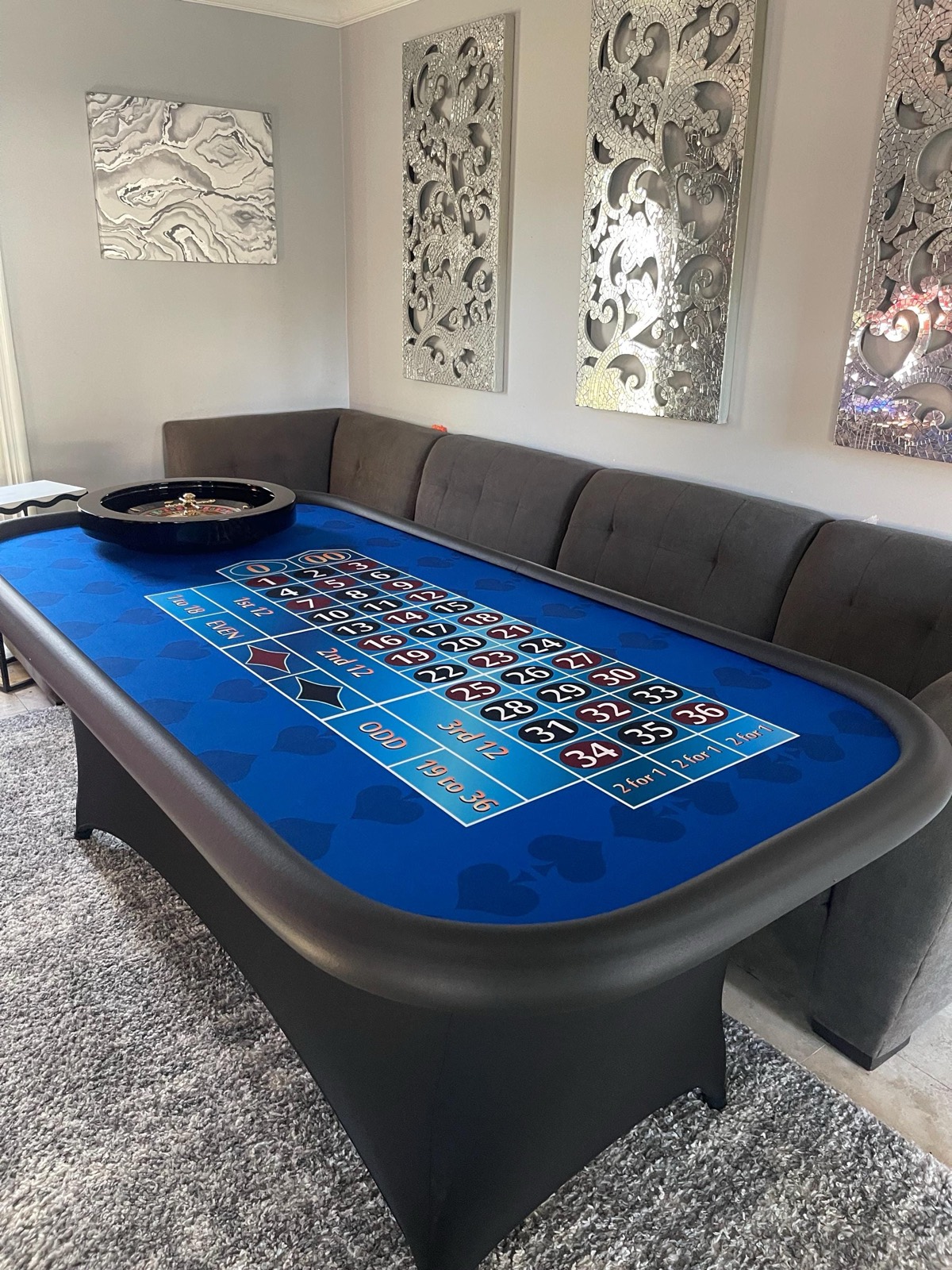 Photo 10 of Blue Roulette Table with 20-Inch Wheel