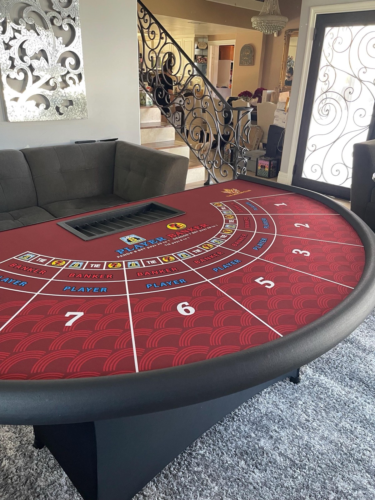 Photo 5 of Burgundy Baccarat Table with Folding Legs