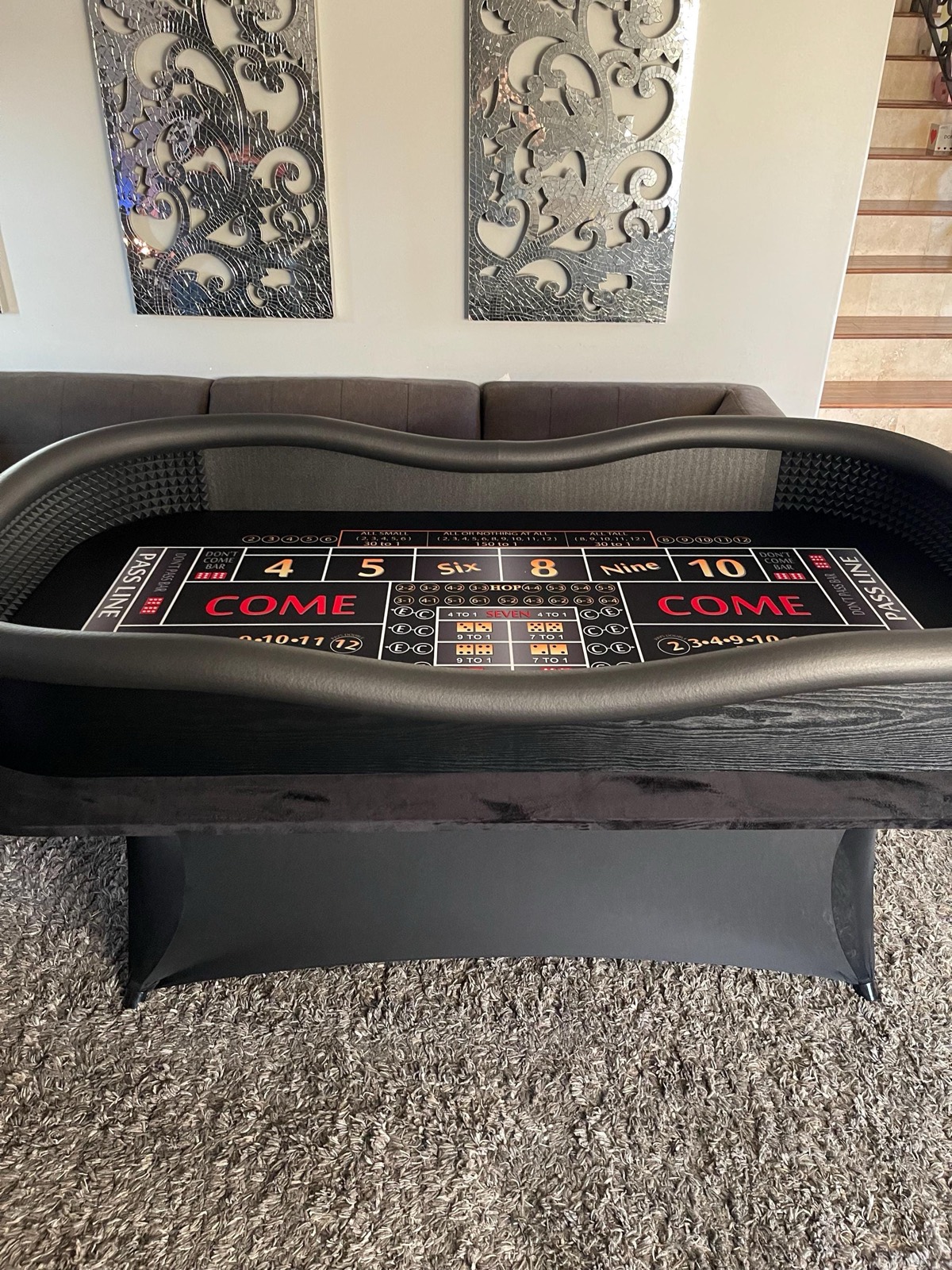 Photo 3 of Red ATS and Hop Bets Craps Table with Drink Ledge