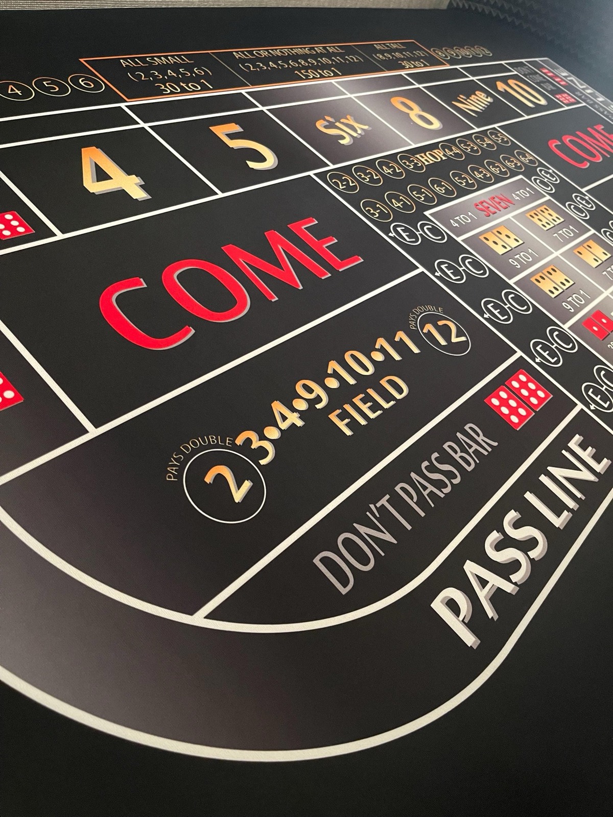 Photo 4 of Red ATS and Hop Bets Craps Table with Drink Ledge