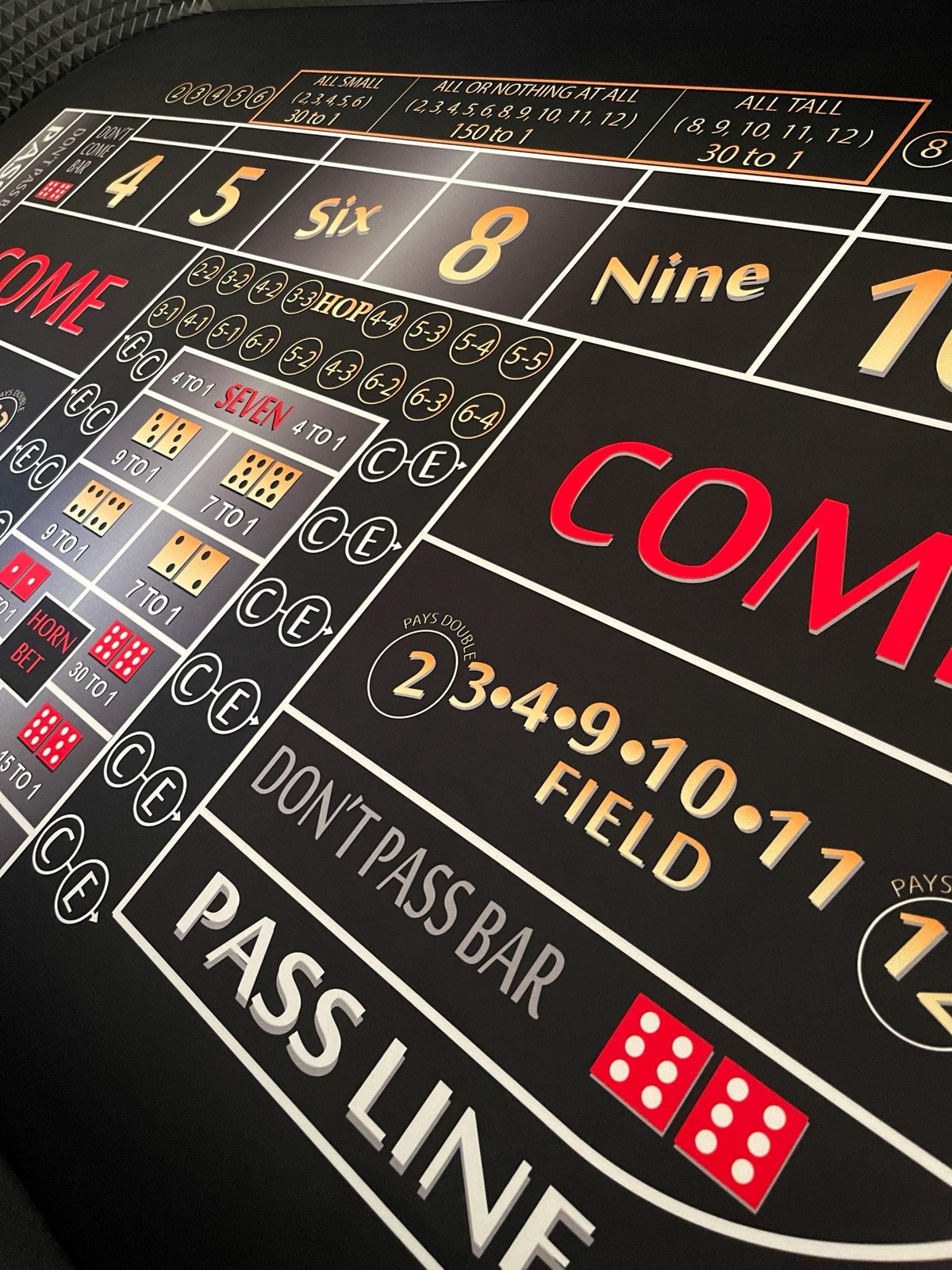 Photo 6 of Red ATS and Hop Bets Craps Table with Drink Ledge