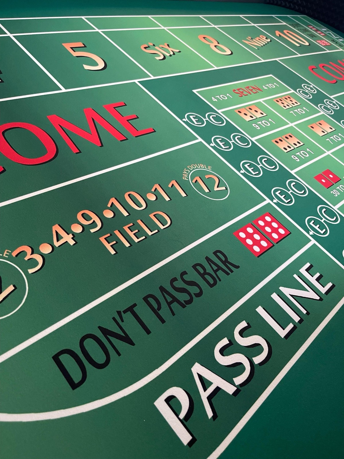 Photo 5 of Brown Craps Table with Green Felt