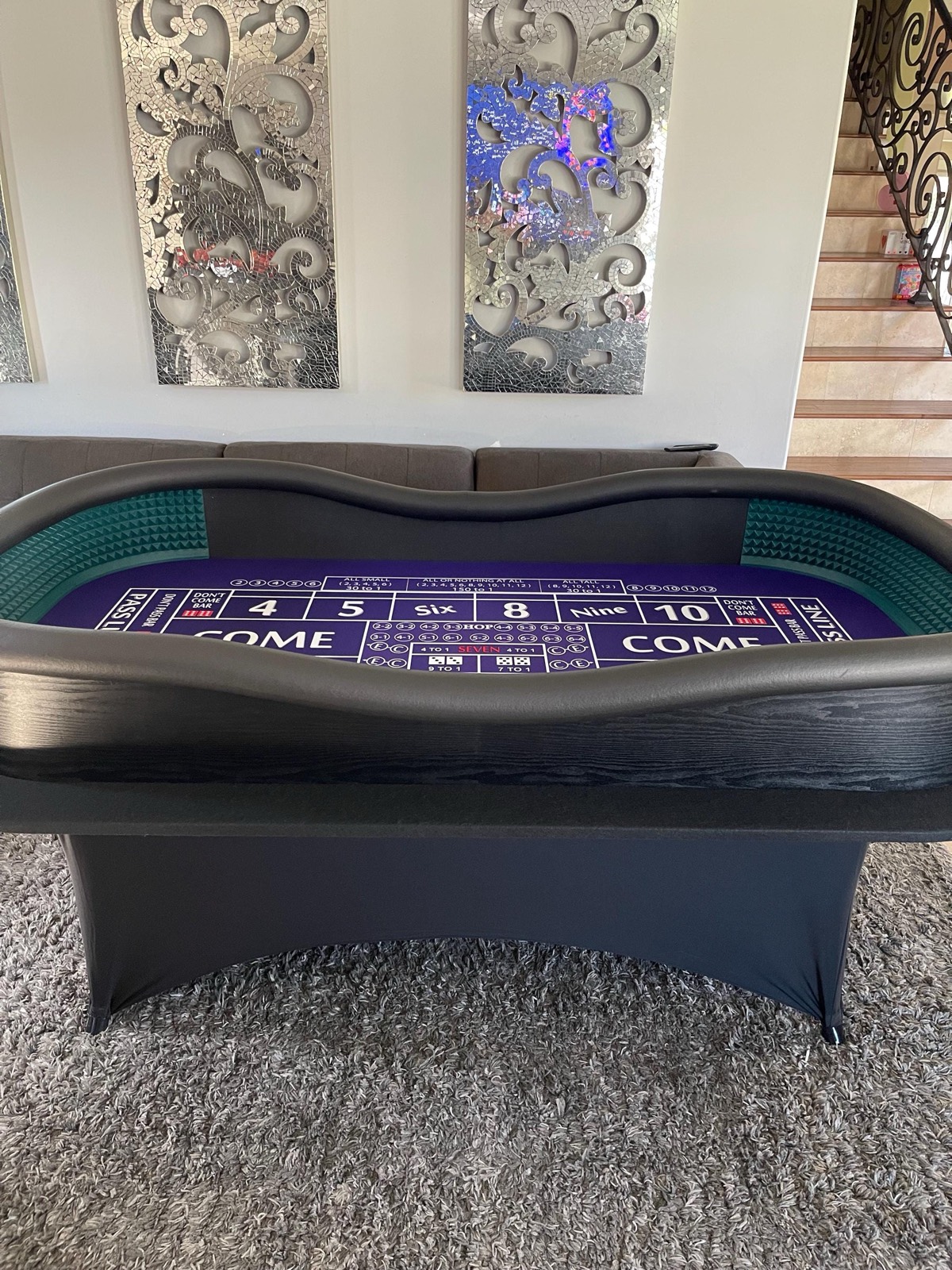 Photo 3 of Purple ATS Craps Table with Green Diamond Walls