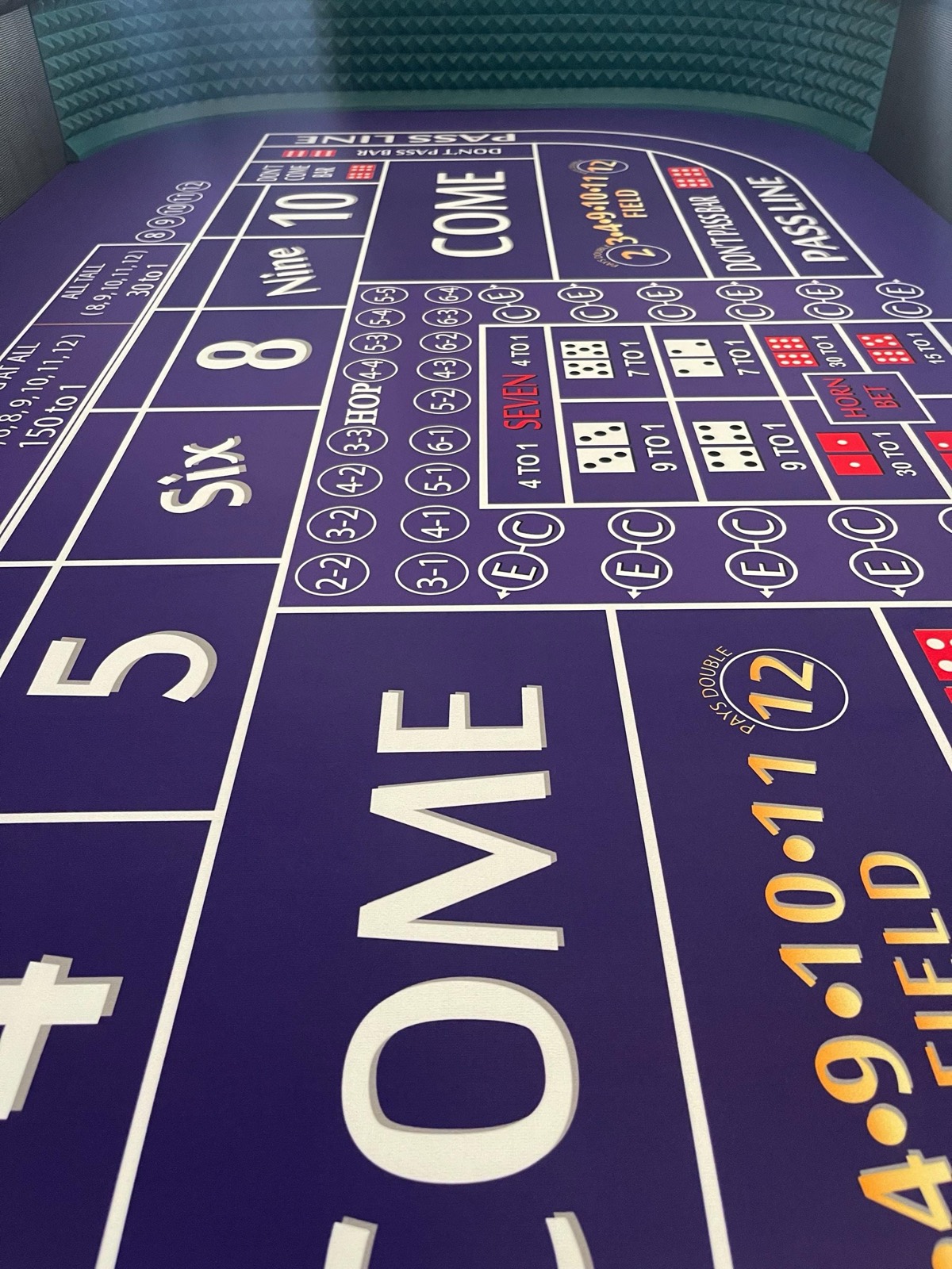Photo 5 of Purple ATS Craps Table with Green Diamond Walls