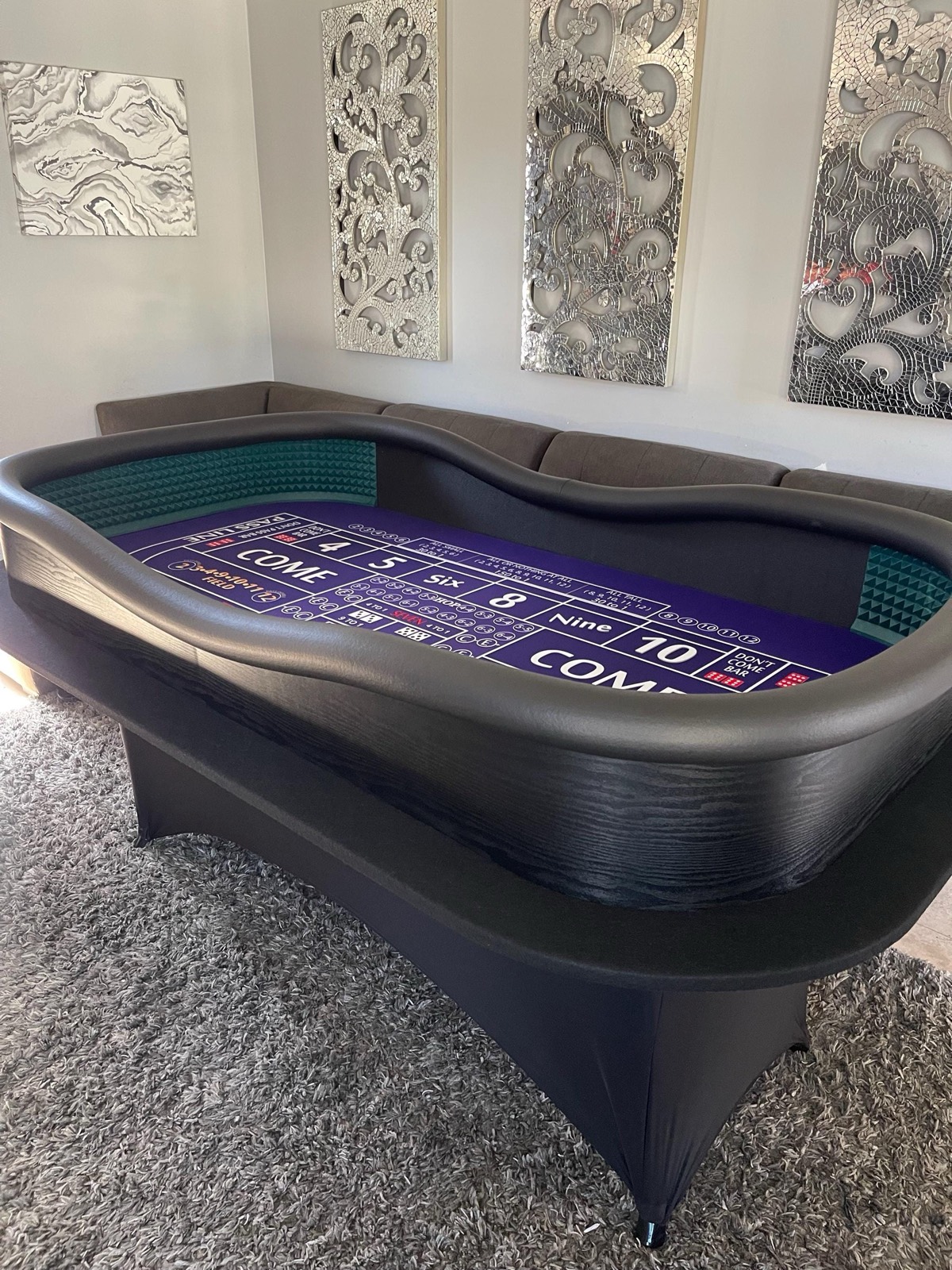 Photo 7 of Purple ATS Craps Table with Green Diamond Walls