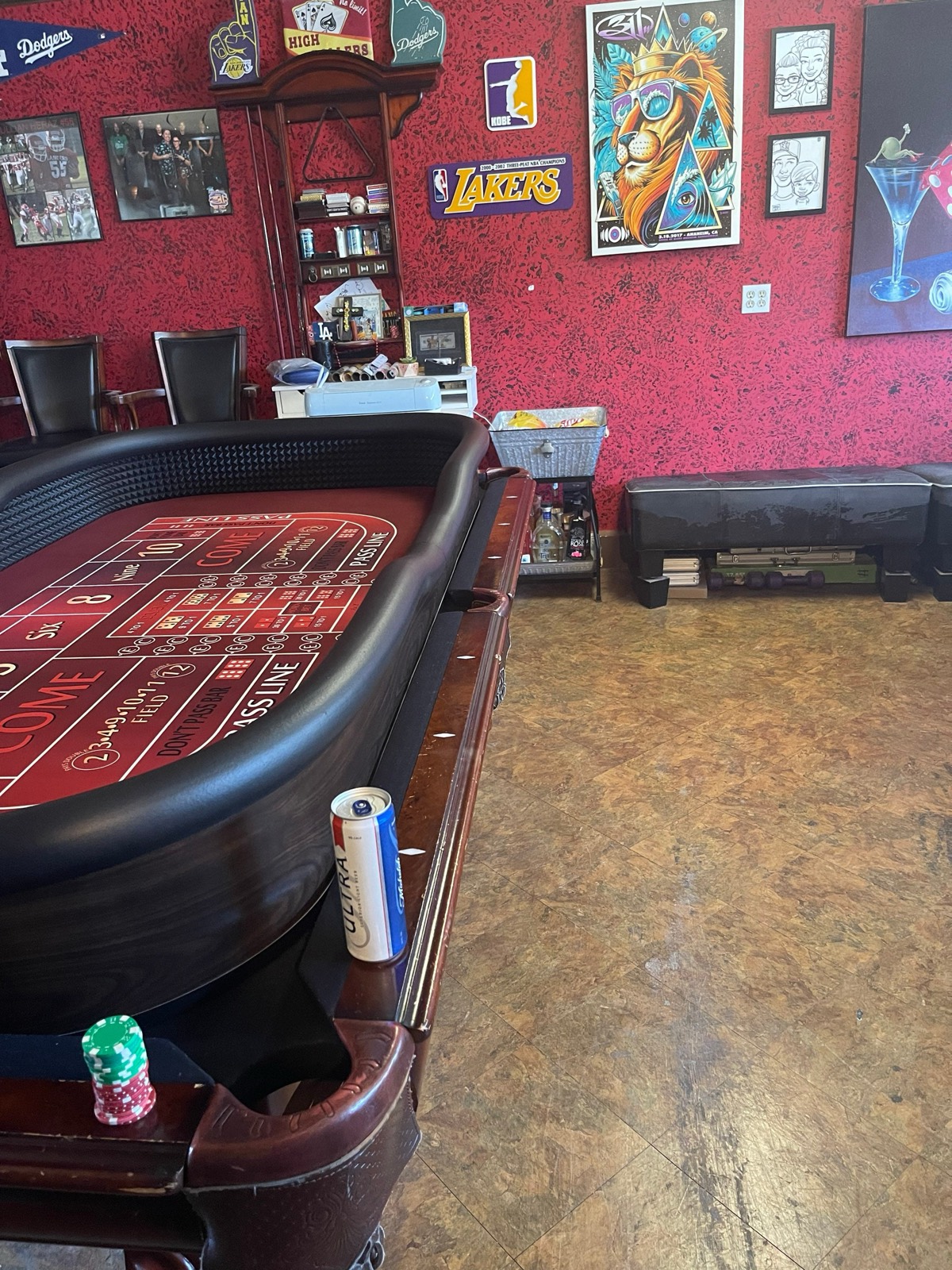 Photo 3 of Red Craps Table Top for 8-Foot Pool Tables