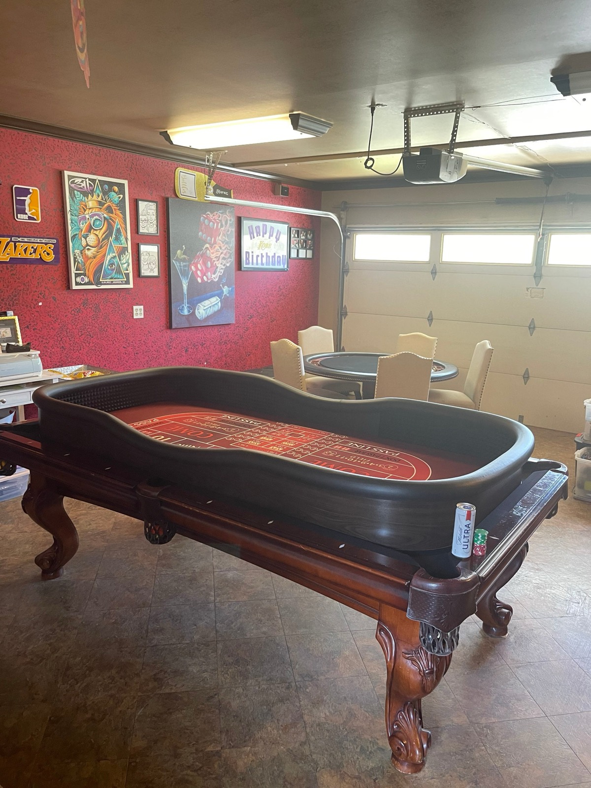 Photo 4 of Red Craps Table Top for 8-Foot Pool Tables