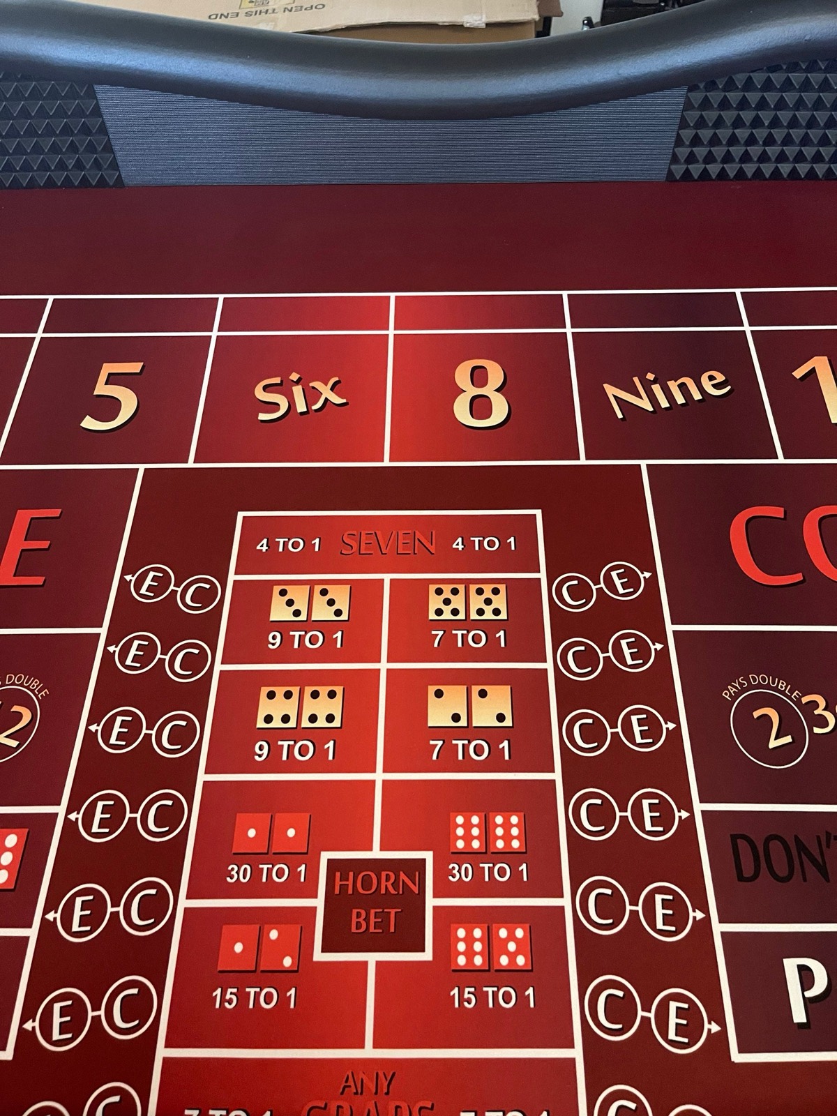 Photo 7 of Red Craps Table Top for 8-Foot Pool Tables