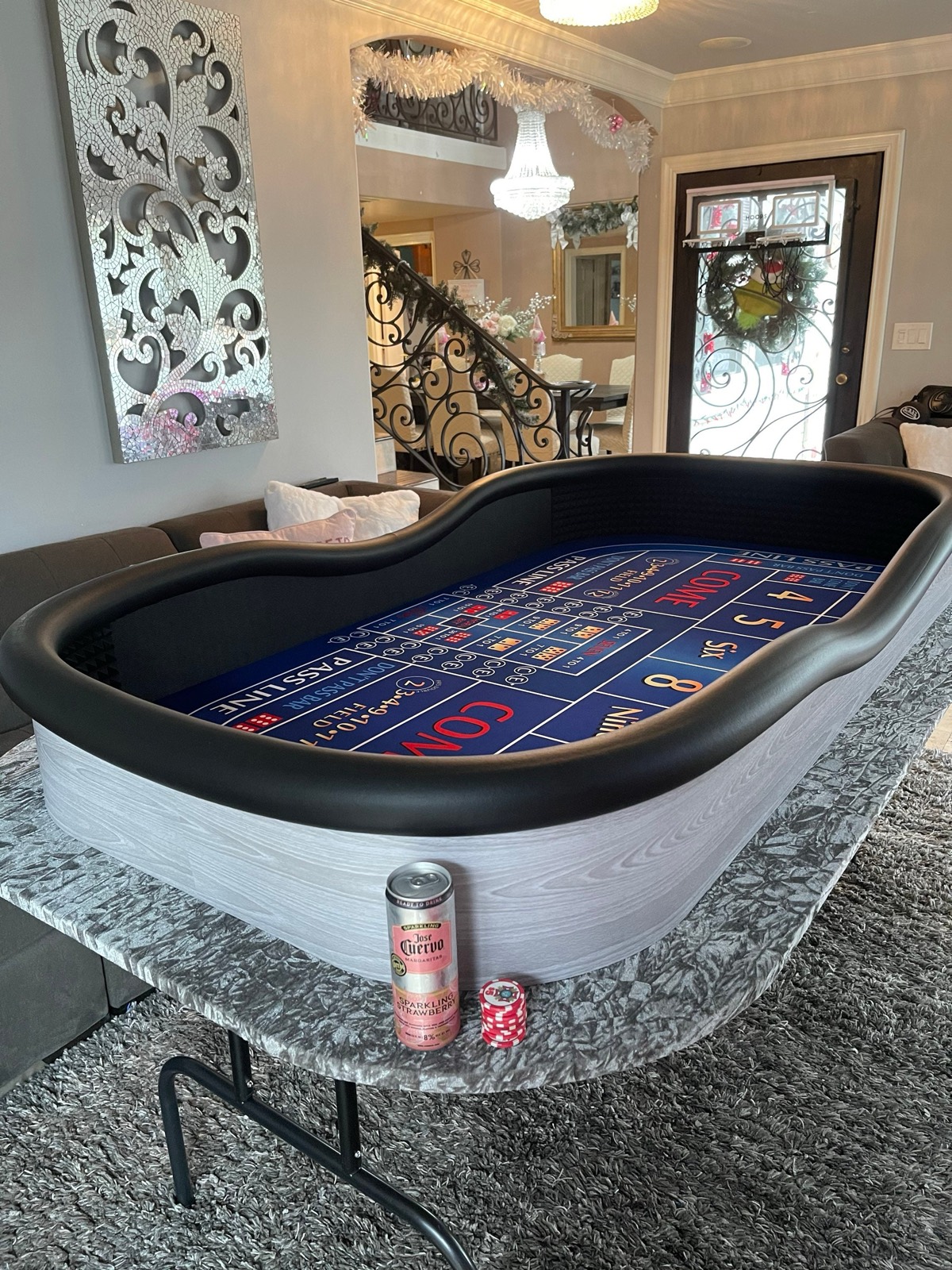 Photo 2 of Blue Craps Table with Marble Exterior