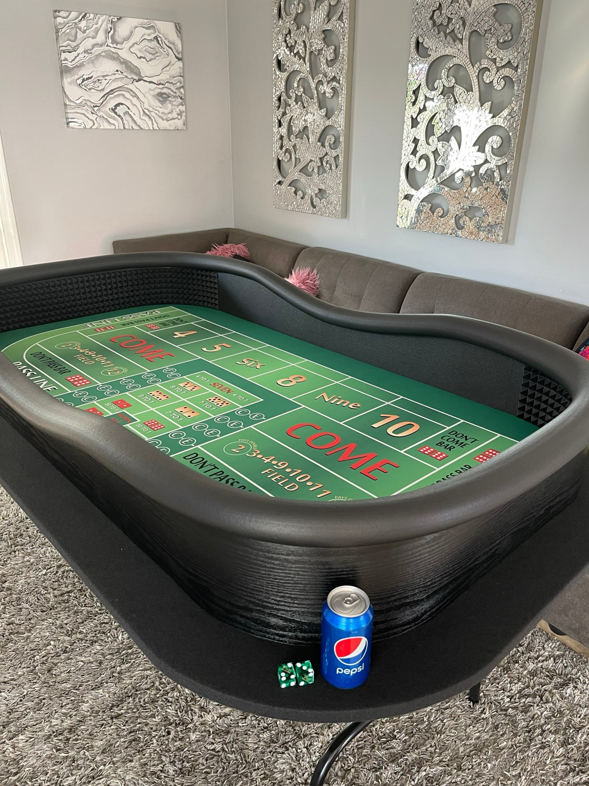 Photo 3 of Green Craps Table with Drink Ledge