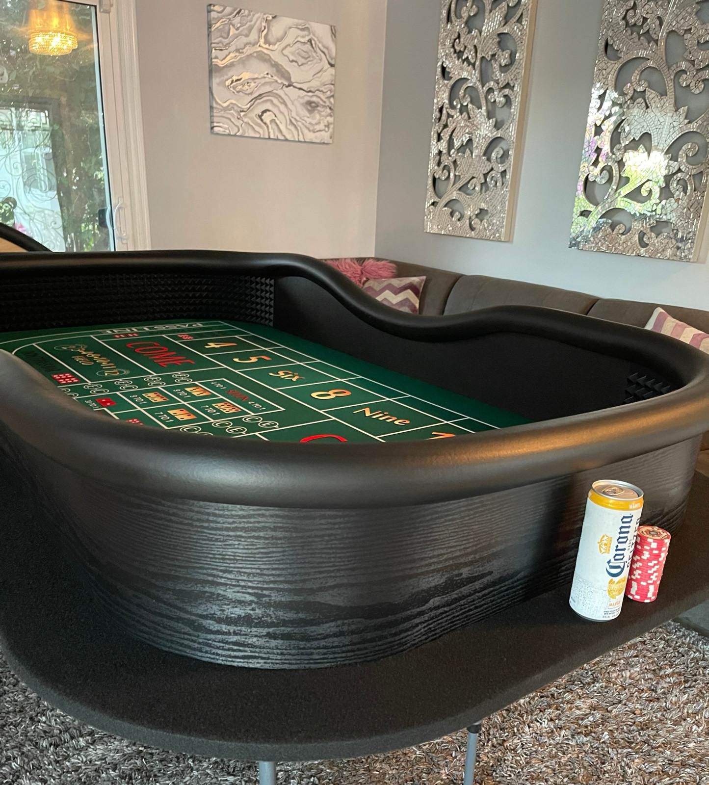 Photo 6 of Green Craps Table with Drink Ledge
