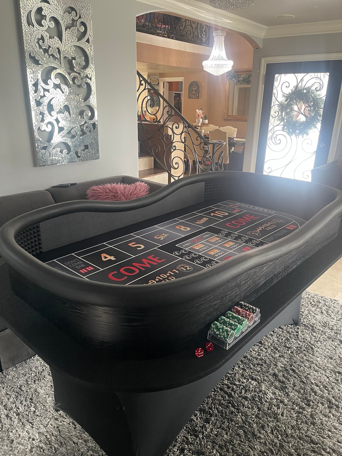 Photo 2 of Red Craps Table with Drink Ledge