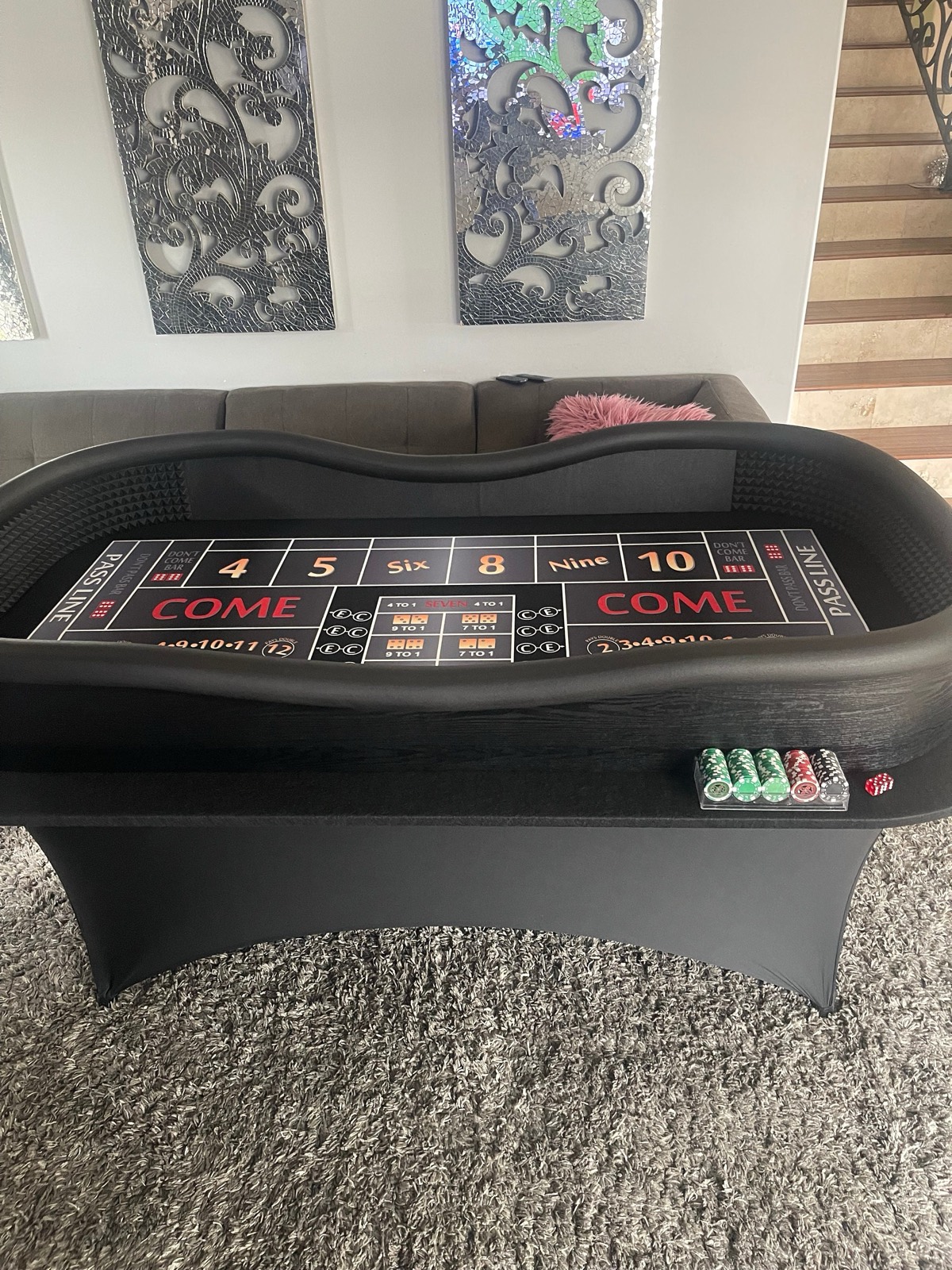 Photo 6 of Red Craps Table with Drink Ledge