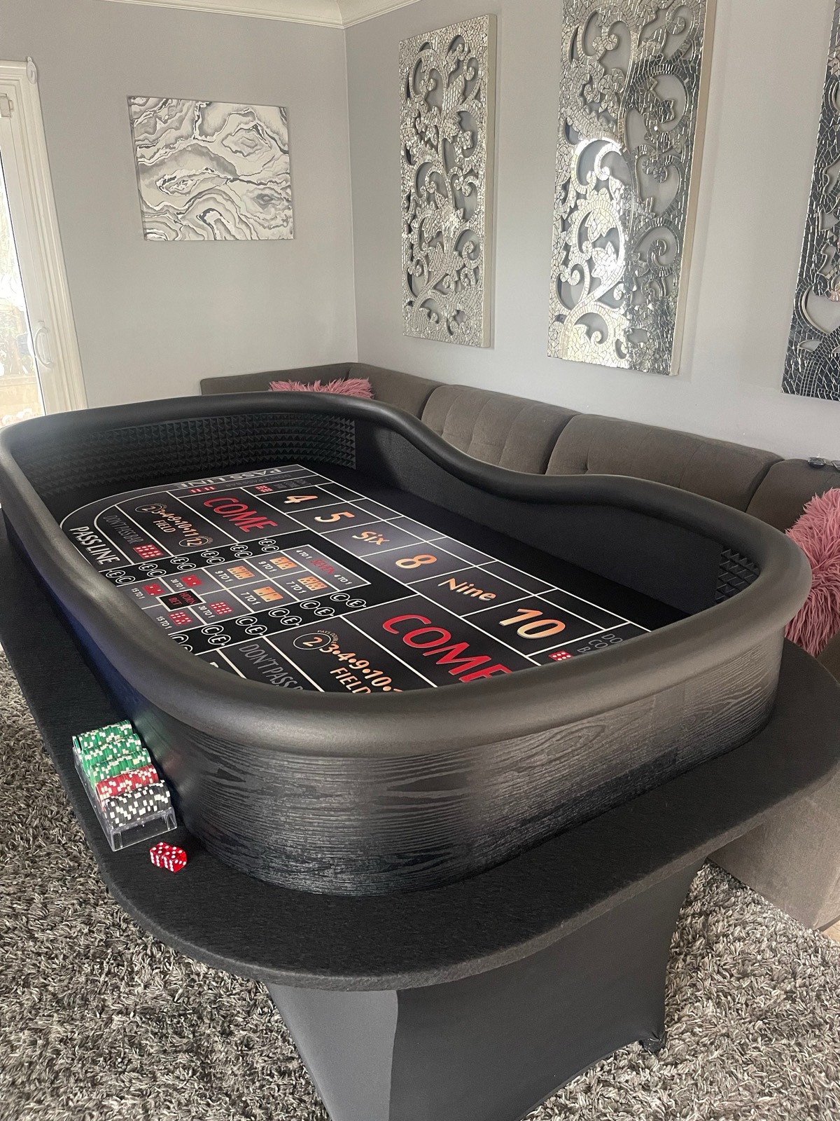 Photo 7 of Red Craps Table with Drink Ledge